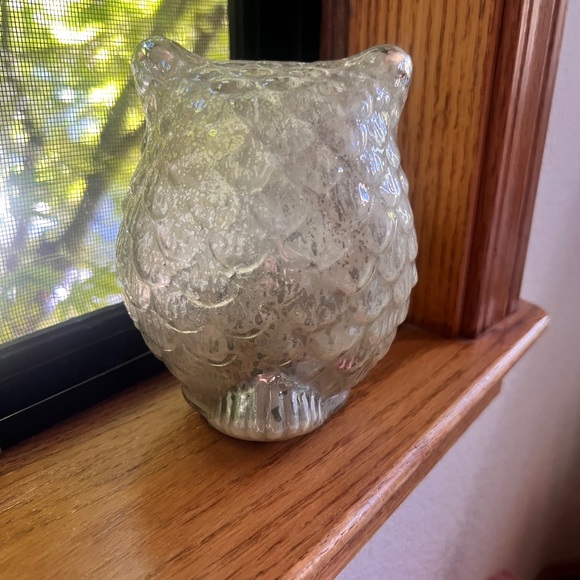 Clear Glass Owl Figurine Decorative Sculpture - Picture 2 of 3